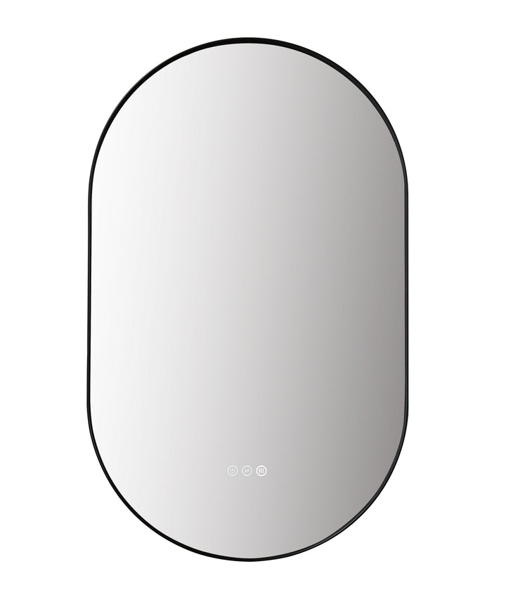 Shell 24" LED Bathroom Mirror in Matte Black, Anti-Fog | ANVE Kitchen &amp; Bath