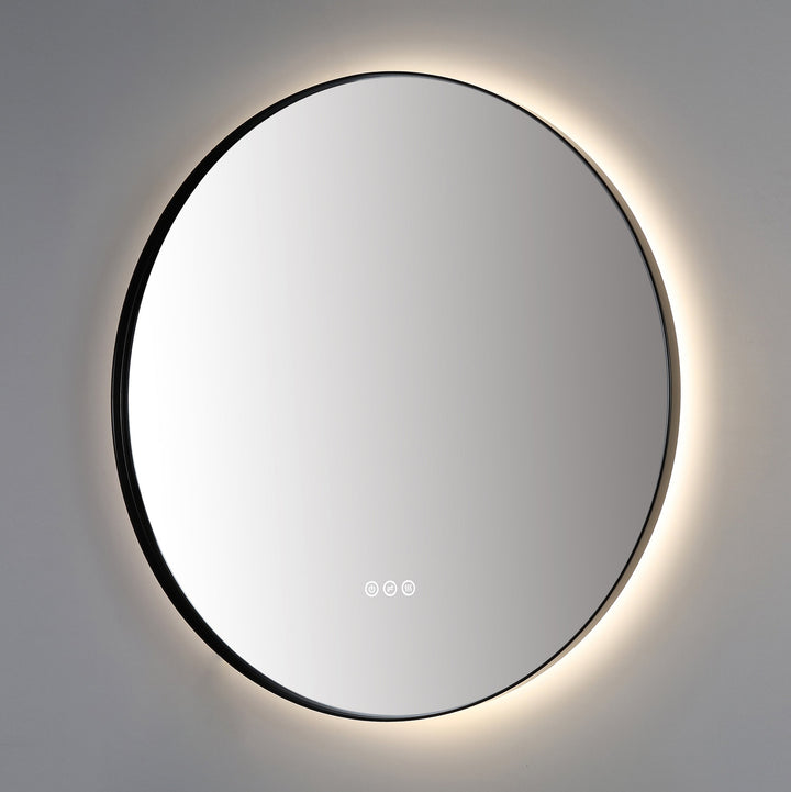 Shell 30" LED Bathroom Mirror in Matte Black, Anti-Fog