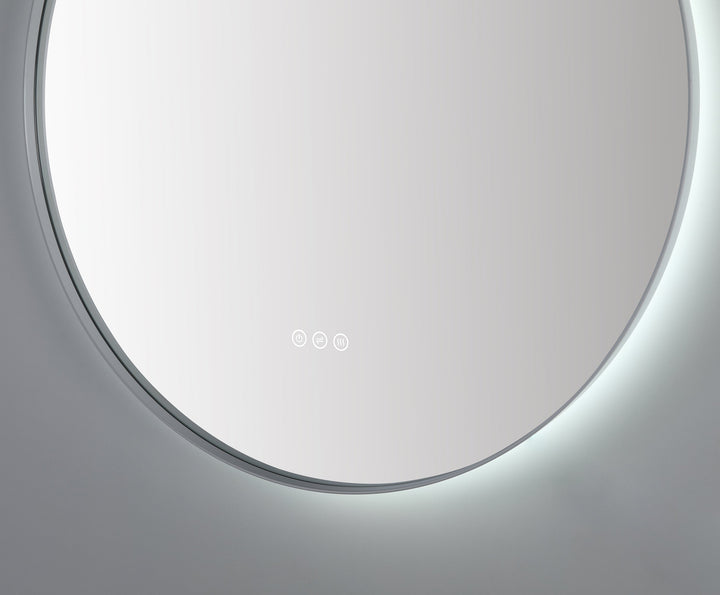 Shell 36" LED Bathroom Mirror in Matte White, Anti-Fog
