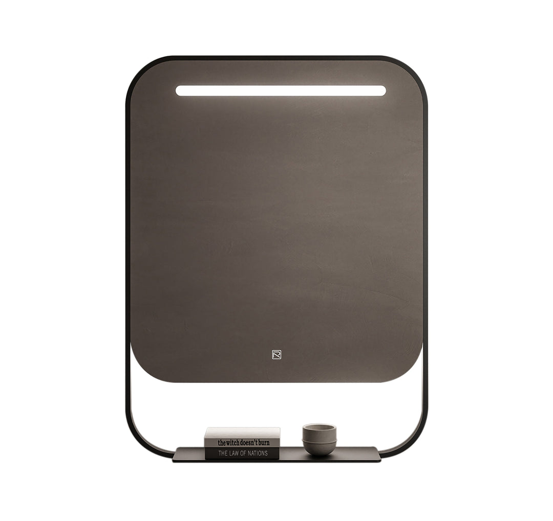 VAN 30" Round LED Bathroom Mirror in Matte Black | ANVE Kitchen & Bath
