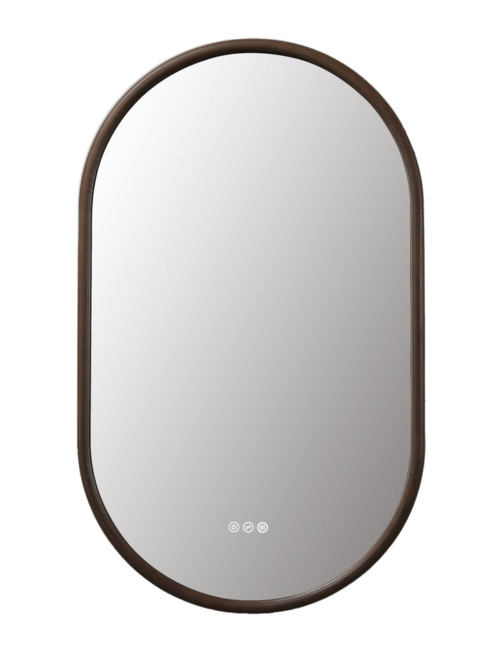 Zen 24" LED Bathroom Mirror in Chestnut Oak, Anti-Fog | ANVE Kitchen &amp; Bath