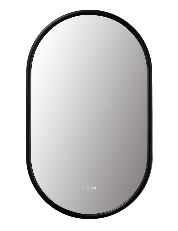 Zen 24" LED Bathroom Mirror in Dark Walnut, Anti-Fog | ANVE Kitchen &amp; Bath