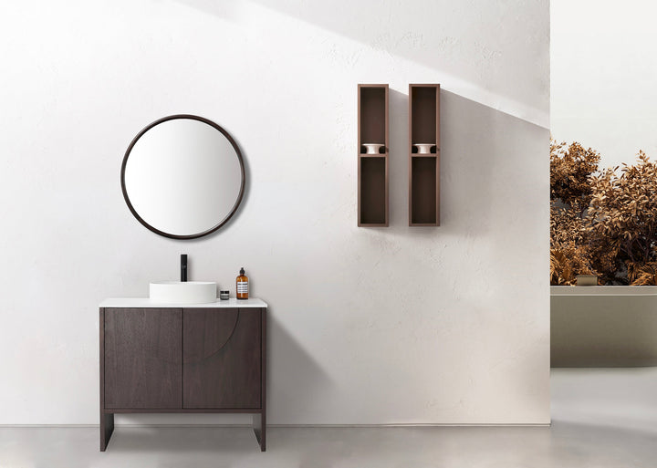 Zen 30" Bathroom Mirror in Dark Walnut