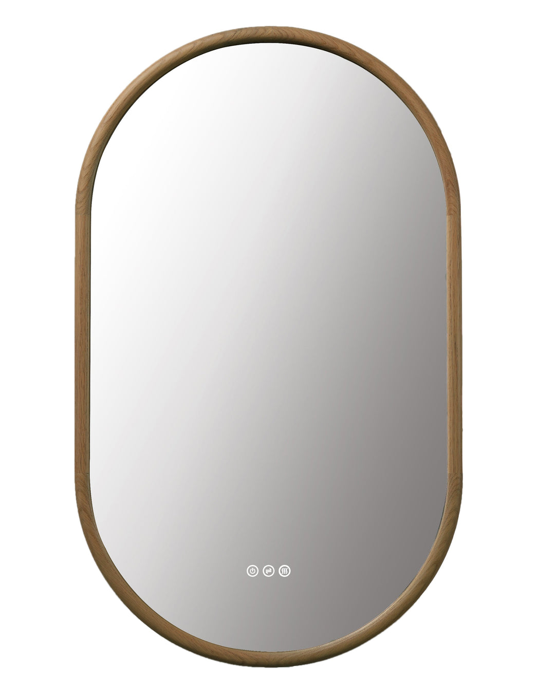 Zen 24" LED Bathroom Mirror in Pecan Oak, Anti-Fog | ANVE Kitchen & Bath