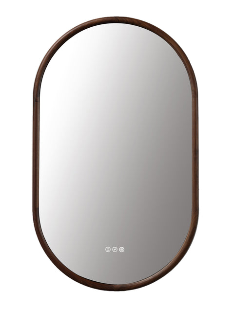 Zen 24" LED Bathroom Mirror in Walnut, Anti-Fog | ANVE Kitchen & Bath