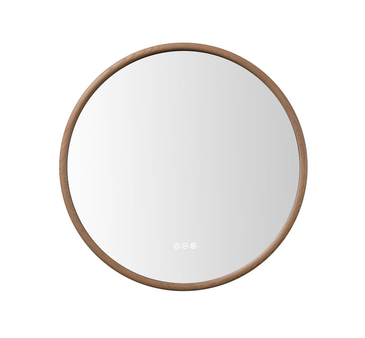 Zen 30" LED Bathroom Mirror in Whitewash Oak, Anti-Fog | ANVE Kitchen &amp; Bath