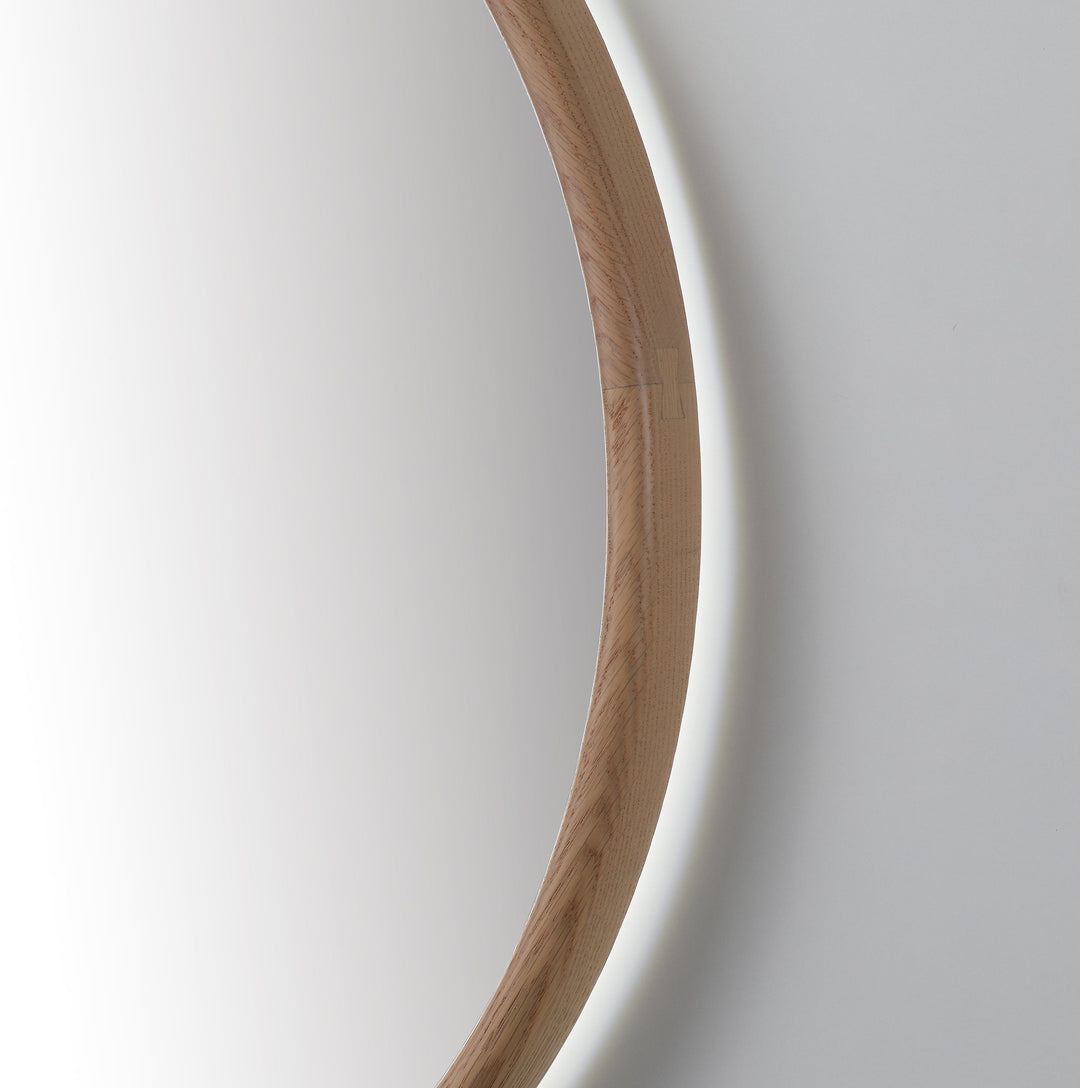 Zen 30" LED Bathroom Mirror in Whitewash Oak, Anti-Fog
