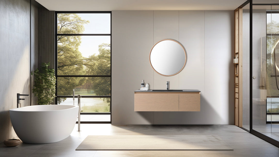 Zen 36" Bathroom Mirror in Whitewash Oak