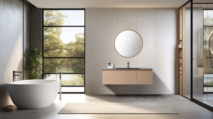 Zen 36" Bathroom Mirror in Whitewash Oak