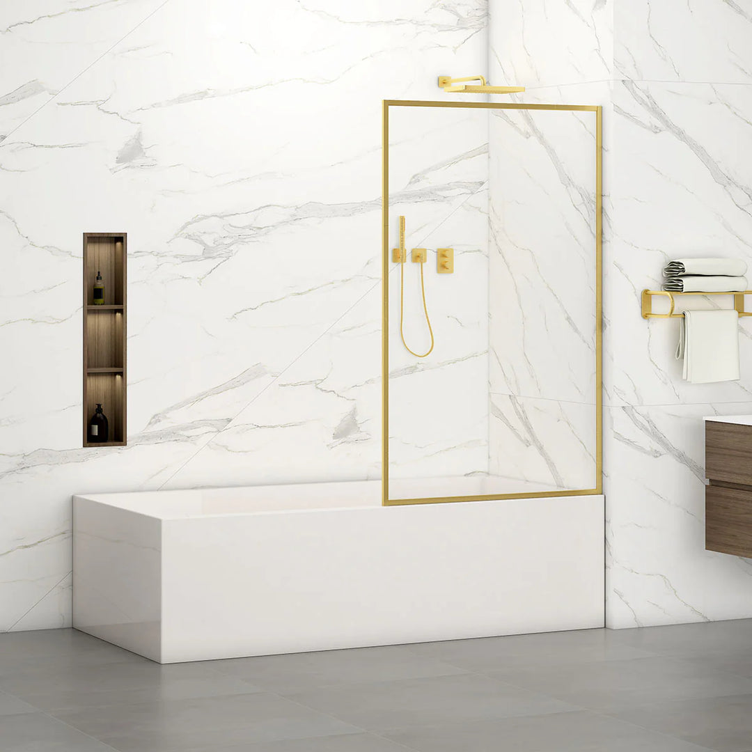 Neil 34" x 62" Framed Bathtub Screen Door