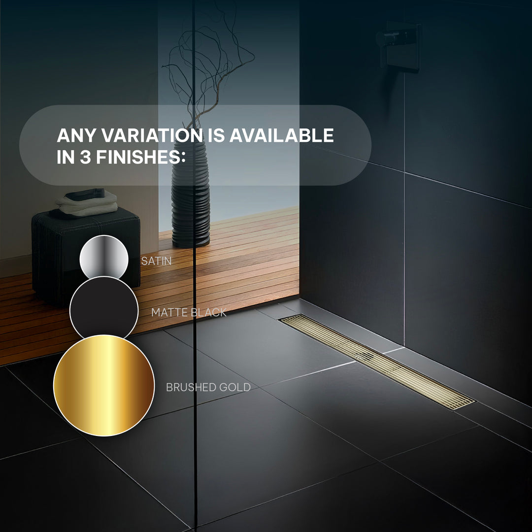 Oceanic Linear Tile-In Shower Drain in 316 Stainless Steel