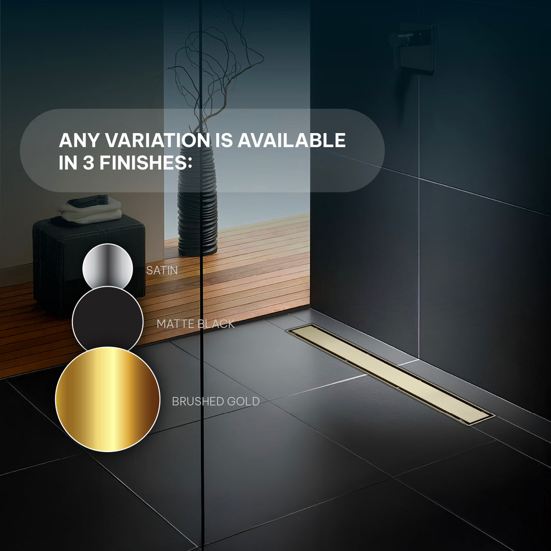 Oceanic Linear Grid-Cover Shower Drain in 316 Stainless Steel