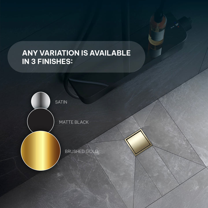 Oceanic 6" x 6" Square Tile-In Shower Drain in 316 Stainless Steel