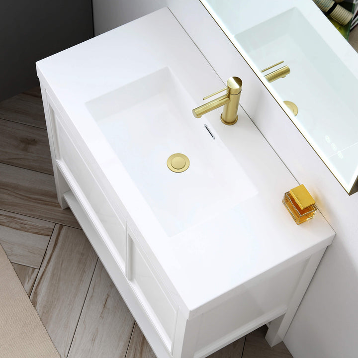 Bathroom Sink Pop-Up Drain Stopper with Overflow