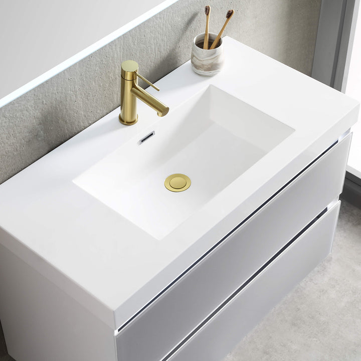 Bathroom Sink Pop-Up Drain Stopper with Overflow