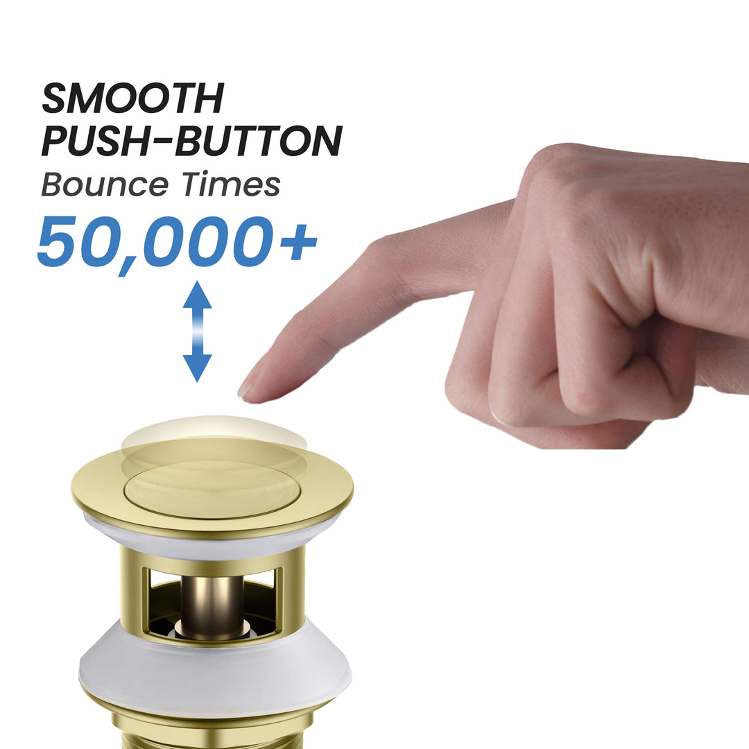 Bathroom Sink Pop-Up Drain Stopper with Overflow