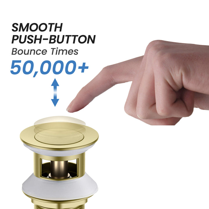 Bathroom Sink Pop-Up Drain Stopper with Overflow