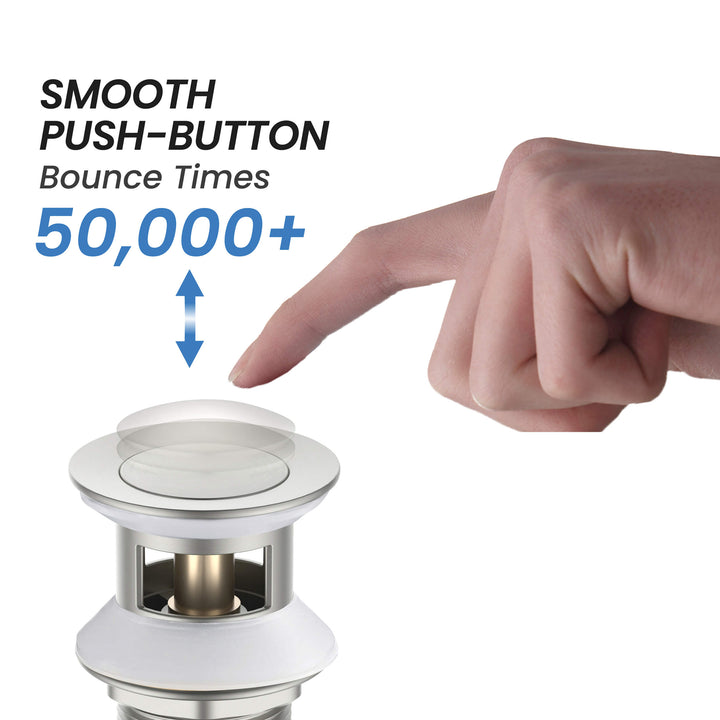 Bathroom Sink Pop-Up Drain Stopper with Overflow
