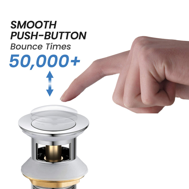Bathroom Sink Pop-Up Drain Stopper with Overflow