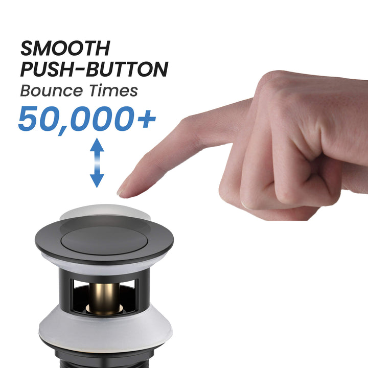 Bathroom Sink Pop-Up Drain Stopper with Overflow