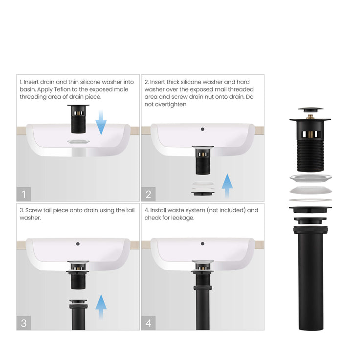 Bathroom Sink Pop-Up Drain Stopper with Overflow