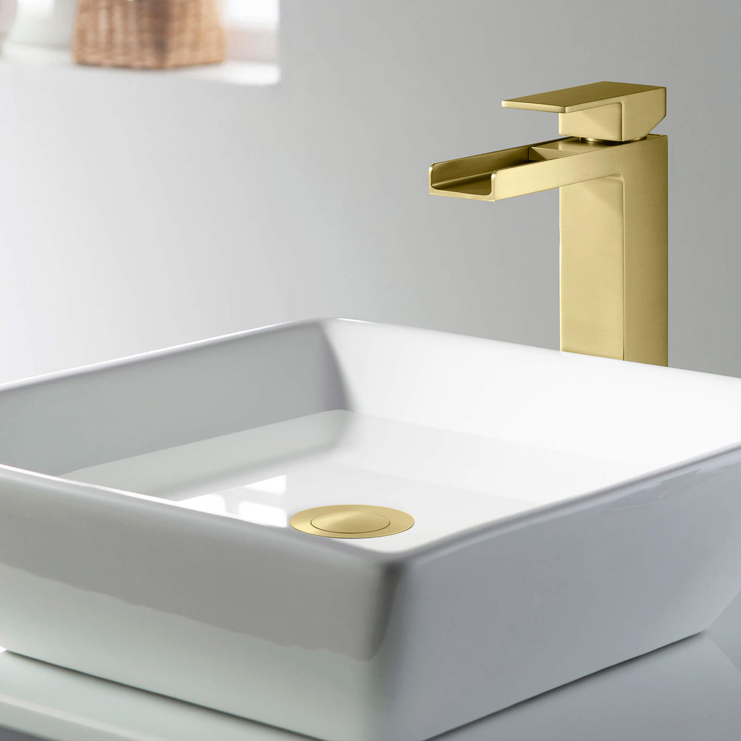 Bathroom Sink Pop-Up Drain Stopper without Overflow