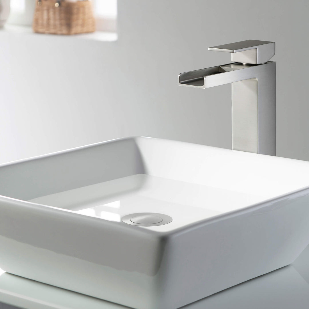 Bathroom Sink Pop-Up Drain Stopper without Overflow