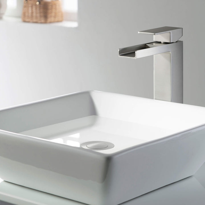 Bathroom Sink Pop-Up Drain Stopper without Overflow