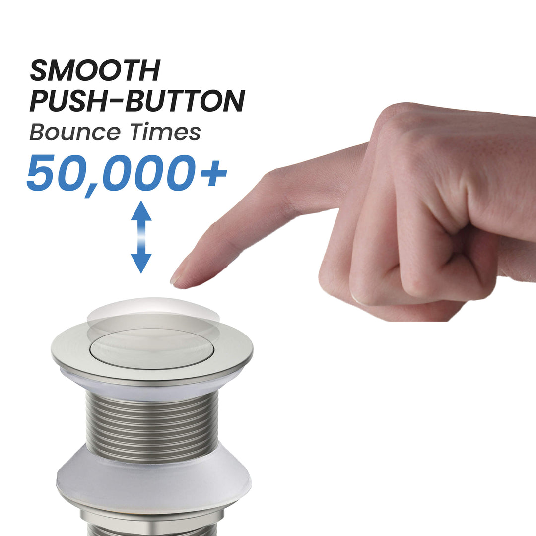 Bathroom Sink Pop-Up Drain Stopper without Overflow