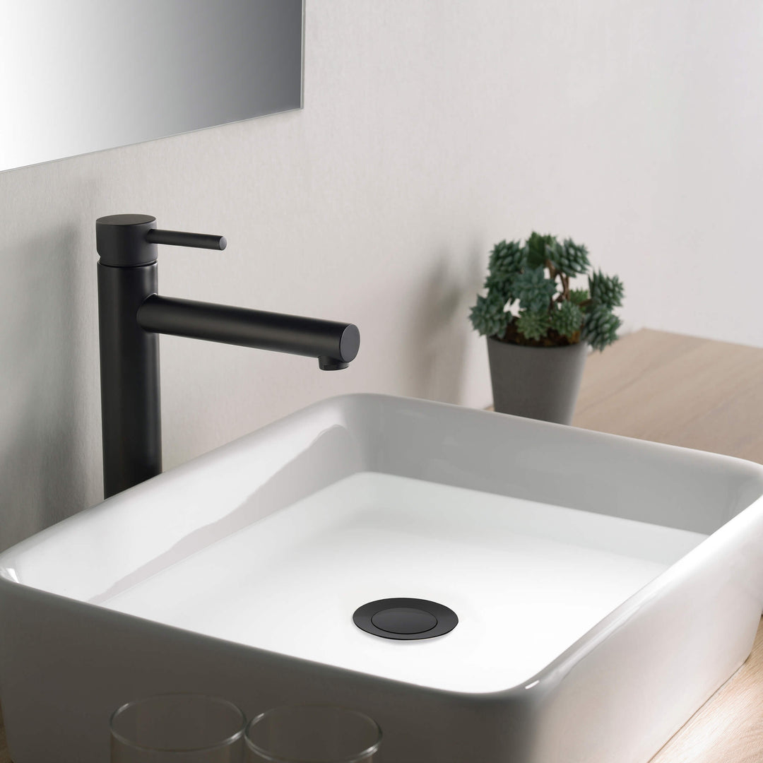 Bathroom Sink Pop-Up Drain Stopper without Overflow