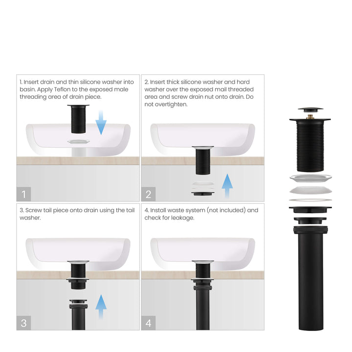 Bathroom Sink Pop-Up Drain Stopper without Overflow