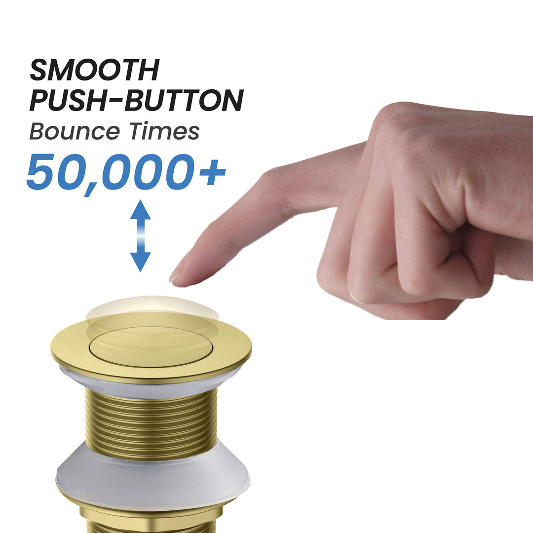 Bathroom Sink Pop-Up Drain Stopper without Overflow