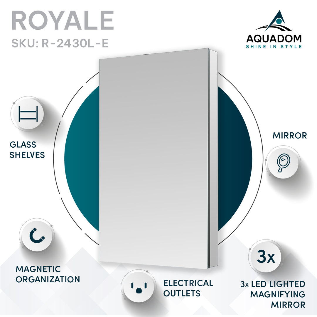 Royale 24" x 30" Left Hinge Medicine Cabinet