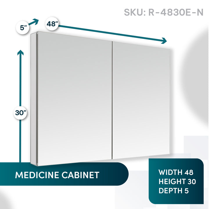 Royale 48" x 30" Double Door LED Medicine Cabinet