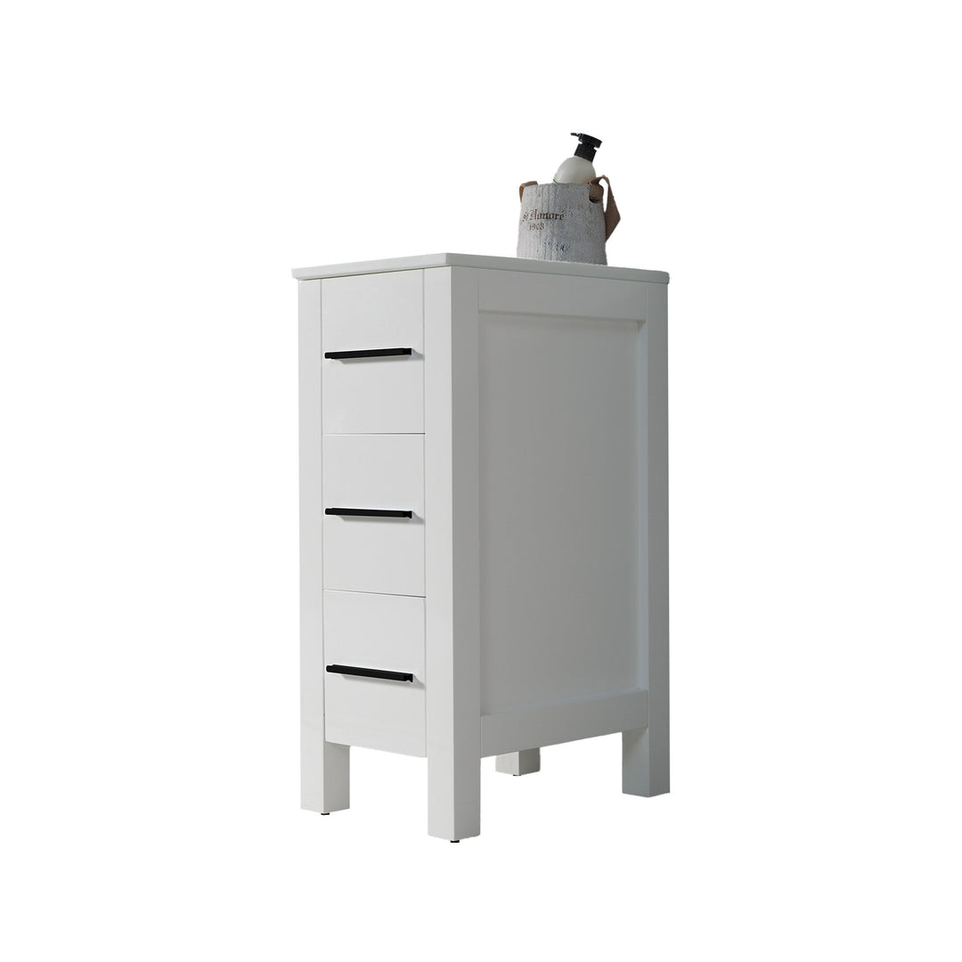 Sydney 12" Solid Wood Side Cabinet with Soft-Close Drawers