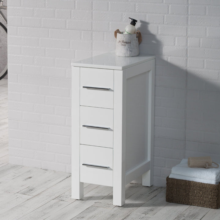 Sydney 12" Solid Wood Side Cabinet with Soft-Close Drawers