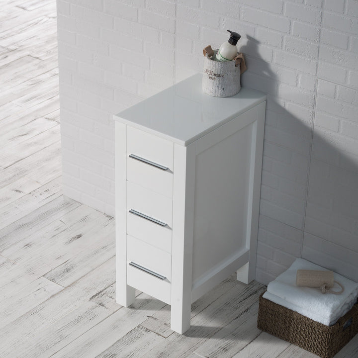 Sydney 12" Solid Wood Side Cabinet with Soft-Close Drawers