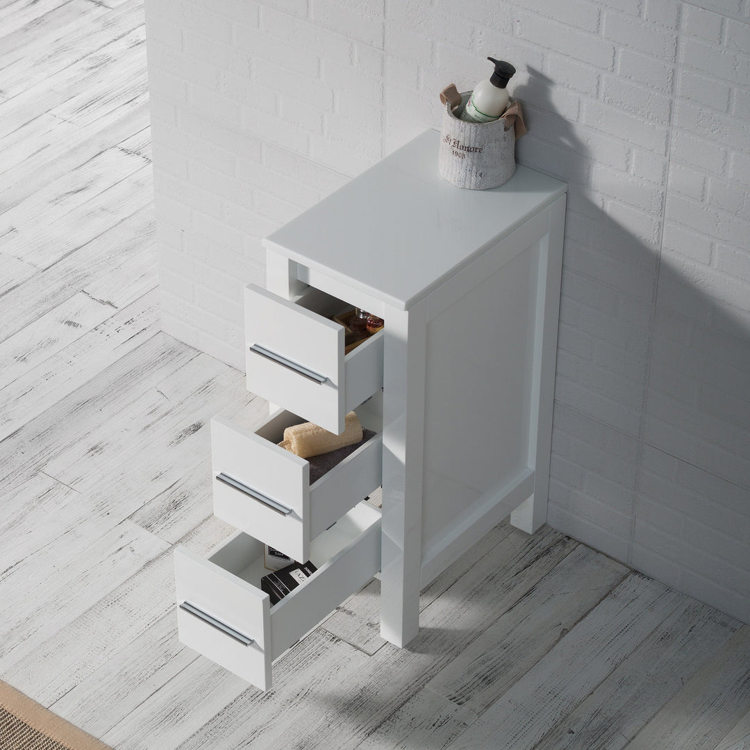 Sydney 12" Solid Wood Side Cabinet with Soft-Close Drawers