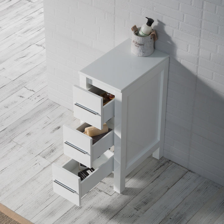Sydney 12" Solid Wood Side Cabinet with Soft-Close Drawers