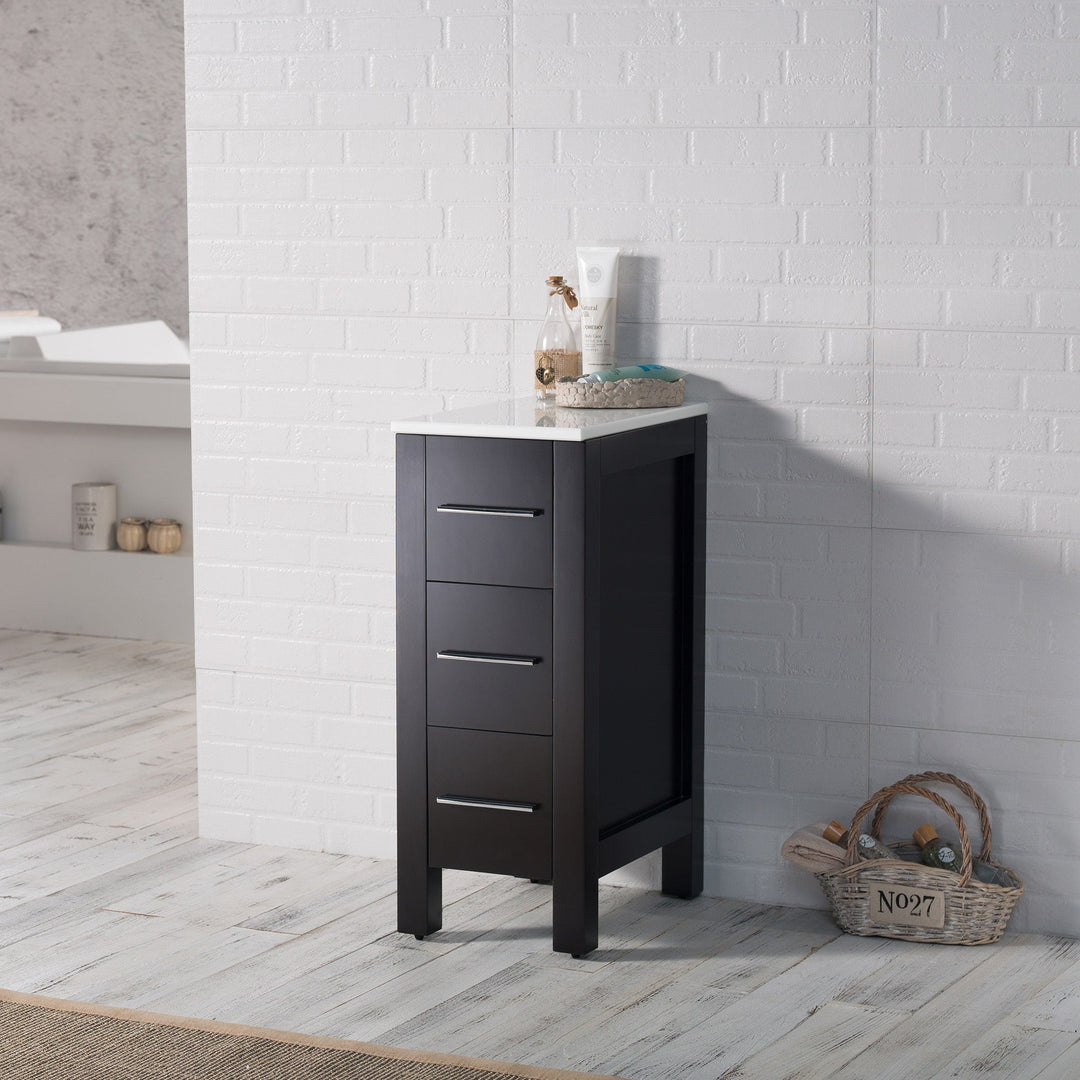 Sydney 12" Solid Wood Side Cabinet with Soft-Close Drawers