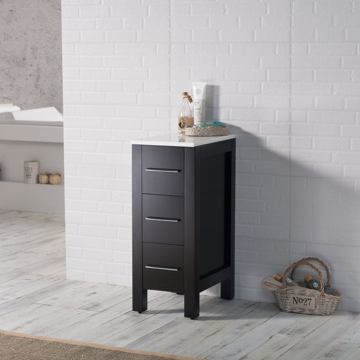 Sydney 12" Solid Wood Side Cabinet with Soft-Close Drawers
