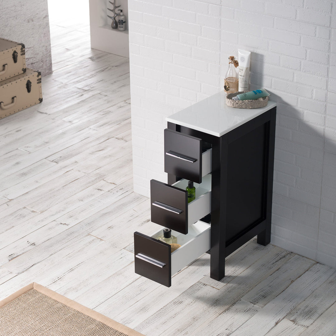 Sydney 12" Solid Wood Side Cabinet with Soft-Close Drawers