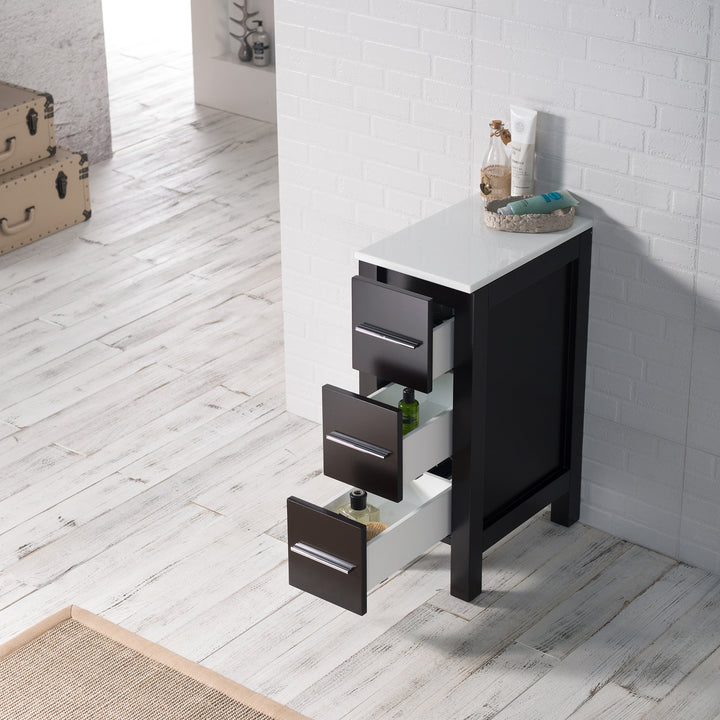 Sydney 12" Solid Wood Side Cabinet with Soft-Close Drawers