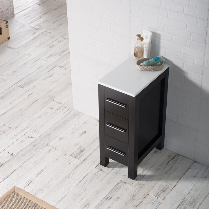 Sydney 12" Solid Wood Side Cabinet with Soft-Close Drawers