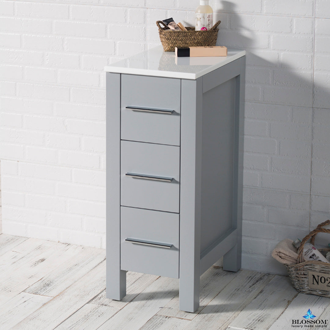 Sydney 12" Solid Wood Side Cabinet with Soft-Close Drawers