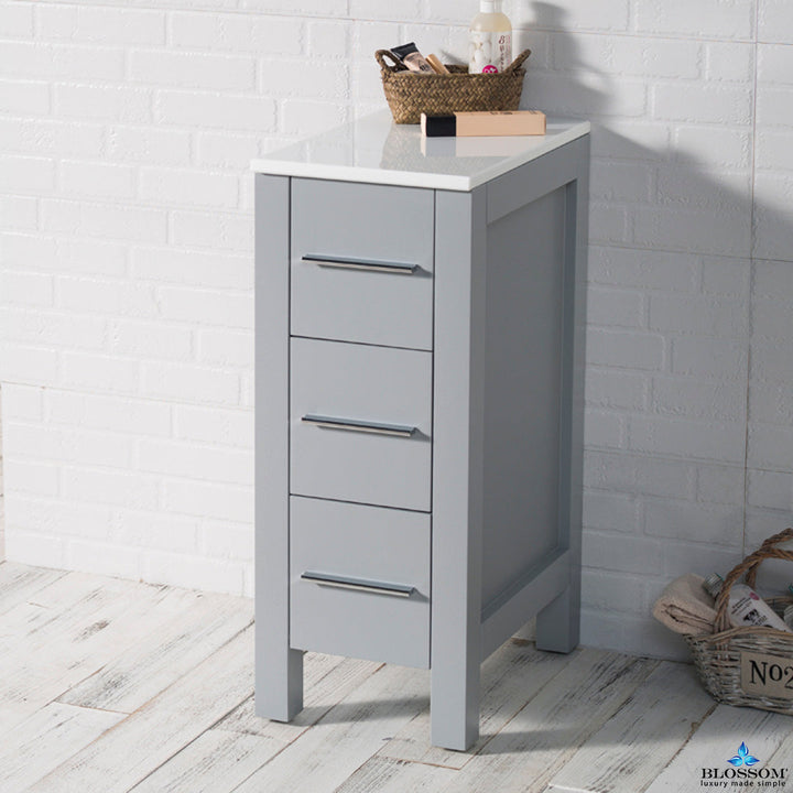 Sydney 12" Solid Wood Side Cabinet with Soft-Close Drawers