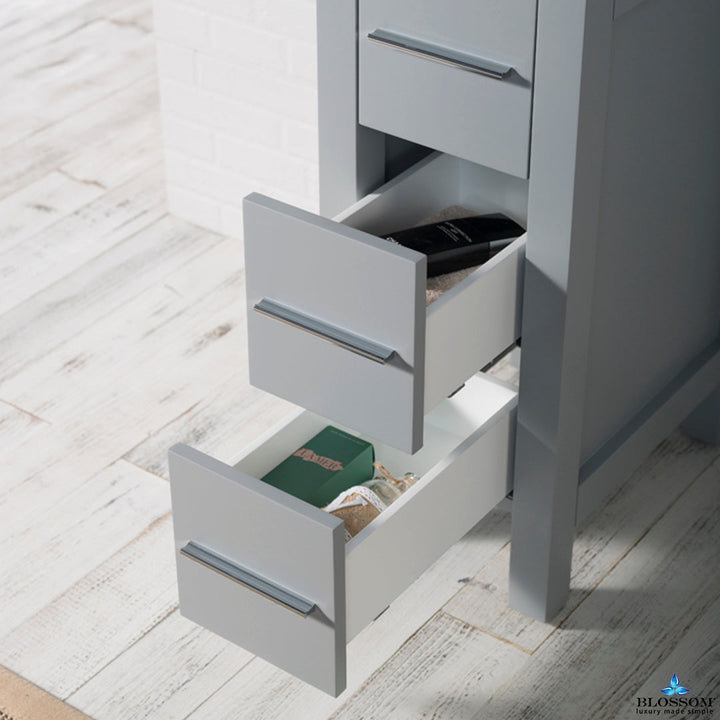 Sydney 12" Solid Wood Side Cabinet with Soft-Close Drawers