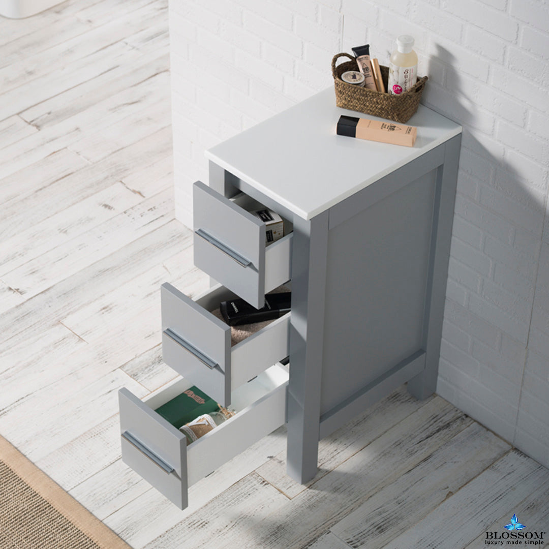 Sydney 12" Solid Wood Side Cabinet with Soft-Close Drawers