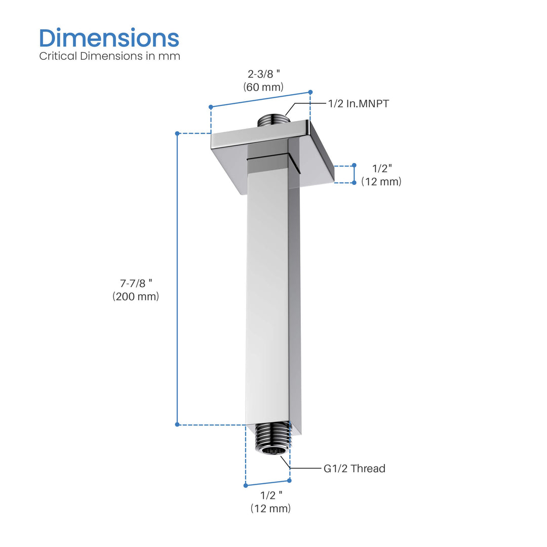 Quadra 8" Ceiling-Mounted Shower Arm