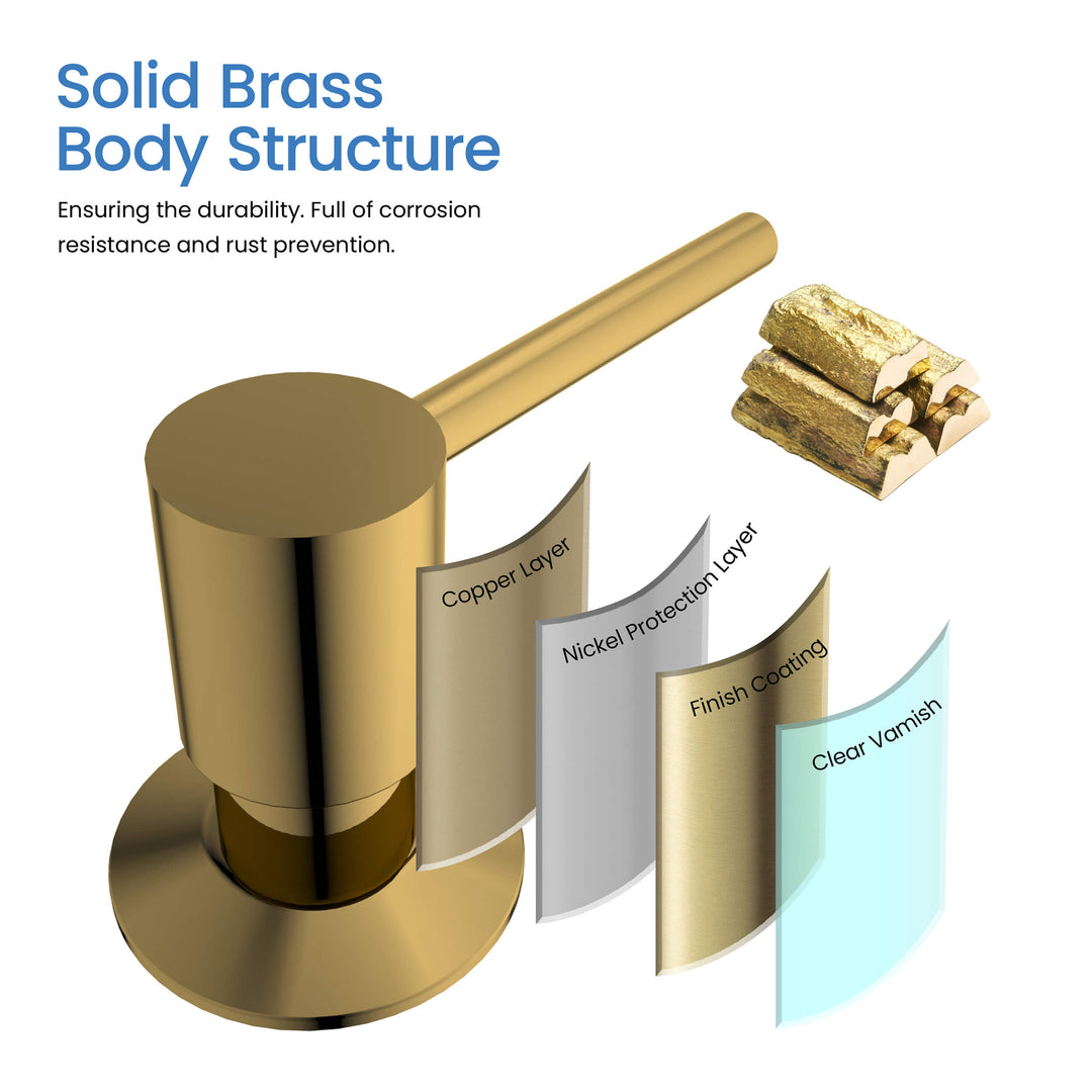 Solid Brass Kitchen Soap Dispenser
